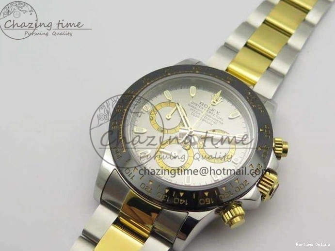 0402 WellDesigned Daytona SS YG Ceramic Bezel JH Best Edition Sliver Gray Dial On SS YG Bracelet A 3532